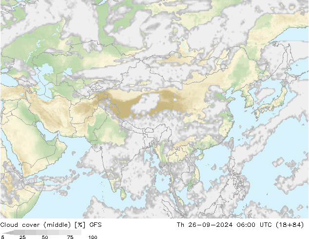 Nubi medie GFS gio 26.09.2024 06 UTC