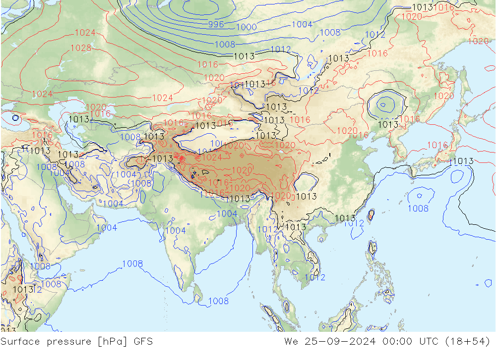 GFS: mer 25.09.2024 00 UTC