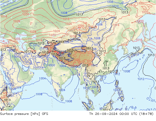 Surface pressure GFS Th 26.09.2024 00 UTC