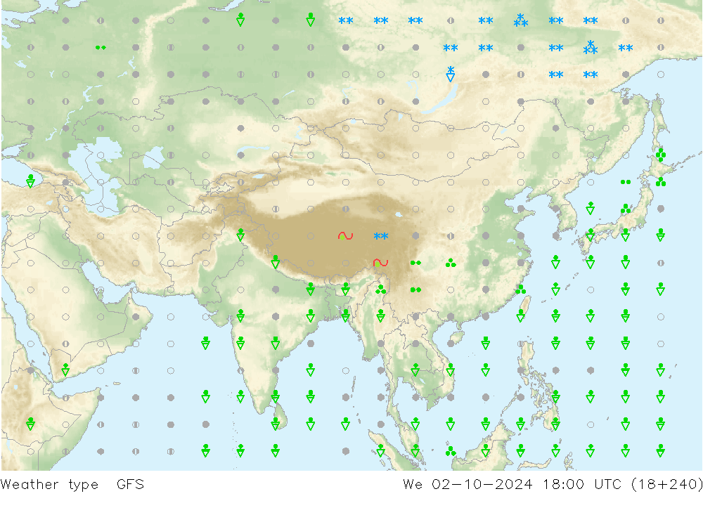 Weather type GFS We 02.10.2024 18 UTC