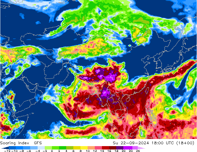 Soaring Index GFS Su 22.09.2024 18 UTC