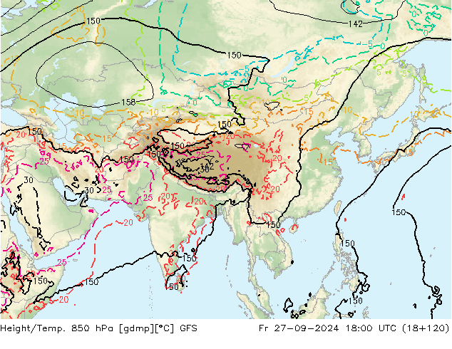 Z500/Rain (+SLP)/Z850 GFS Sex 27.09.2024 18 UTC