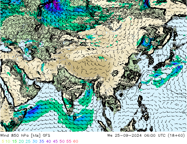  850 hPa GFS  25.09.2024 06 UTC