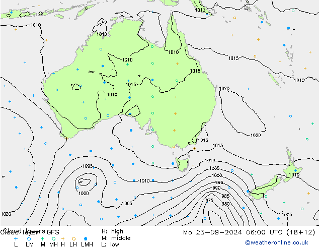 Cloud layer GFS Mo 23.09.2024 06 UTC