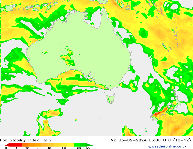 Fog Stability Index GFS Mo 23.09.2024 06 UTC