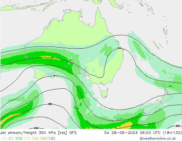 Jet stream/Height 300 hPa GFS Sa 28.09.2024 06 UTC