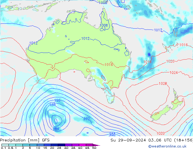 Niederschlag GFS So 29.09.2024 06 UTC