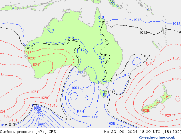 GFS: Po 30.09.2024 18 UTC