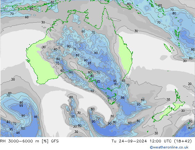 Humidité rel. 3000-6000 m GFS mar 24.09.2024 12 UTC