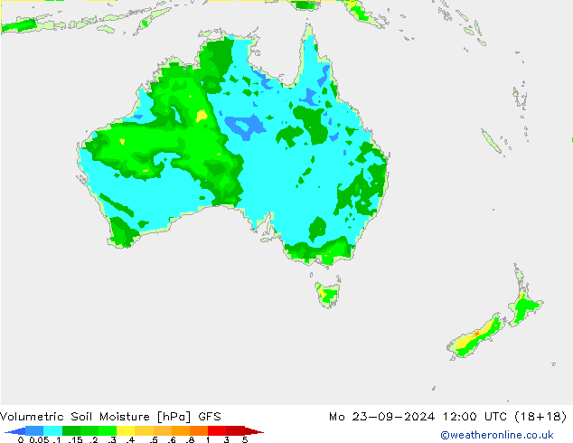 Volumetric Soil Moisture GFS Mo 23.09.2024 12 UTC