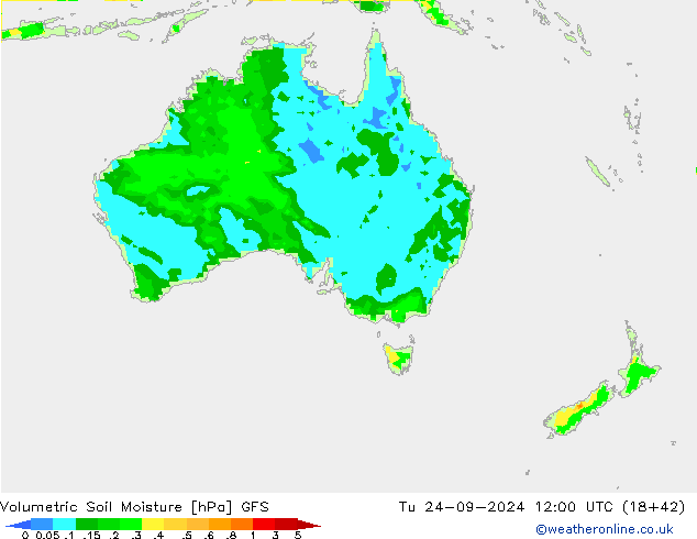 Volumetric Soil Moisture GFS mar 24.09.2024 12 UTC