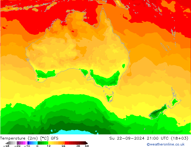 Temperature (2m) GFS September 2024