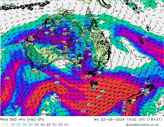 Wind 500 hPa GFS Mo 23.09.2024 15 UTC