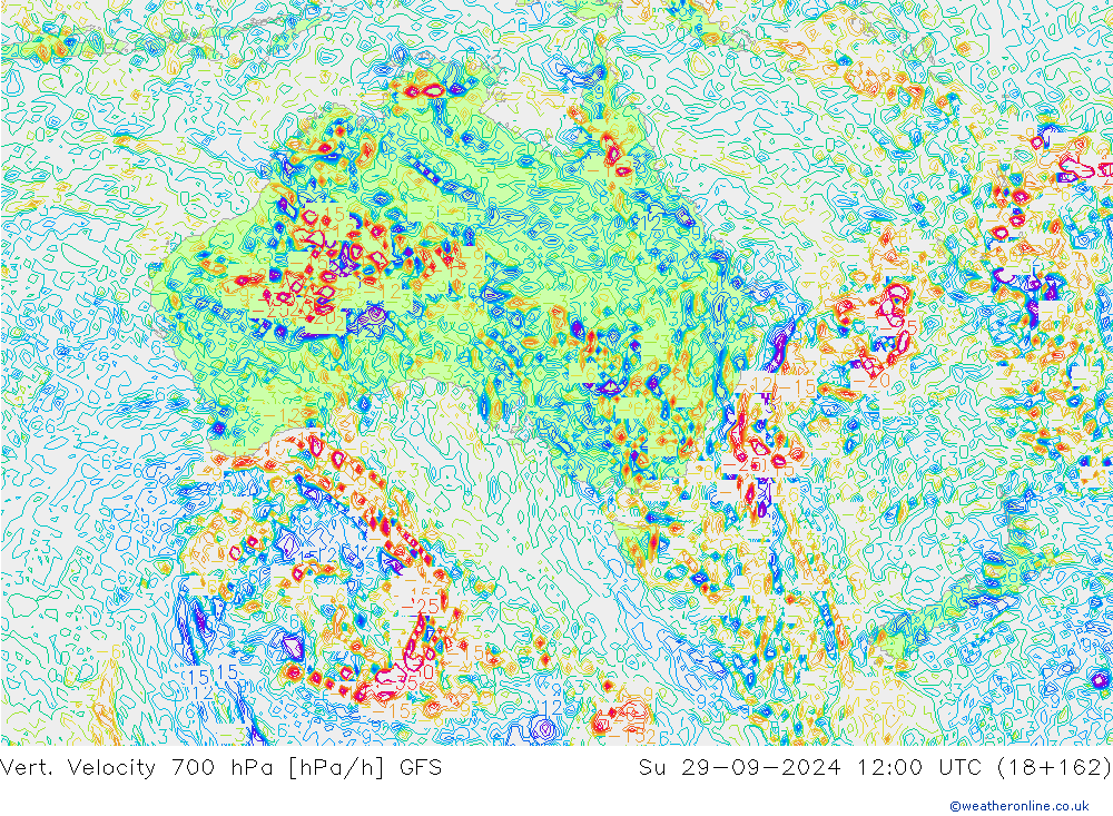 700 hPa Dikey Hız GFS Paz 29.09.2024 12 UTC