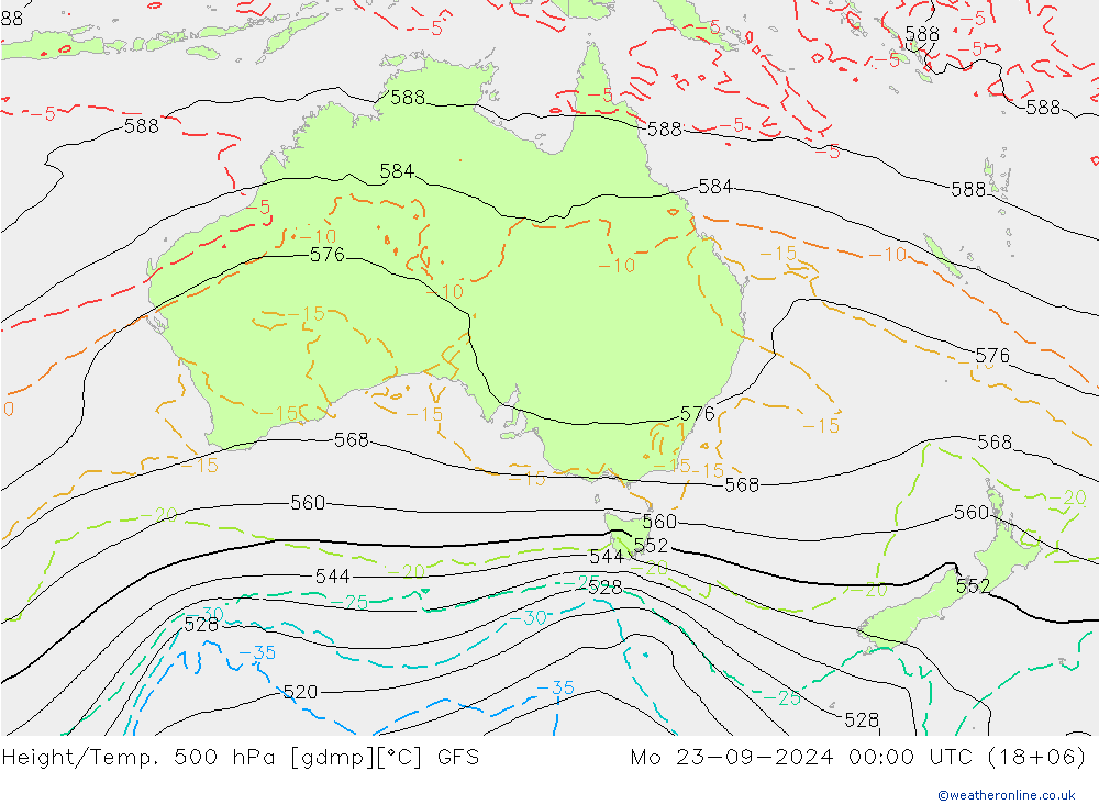 Height/Temp. 500 hPa GFS  23.09.2024 00 UTC