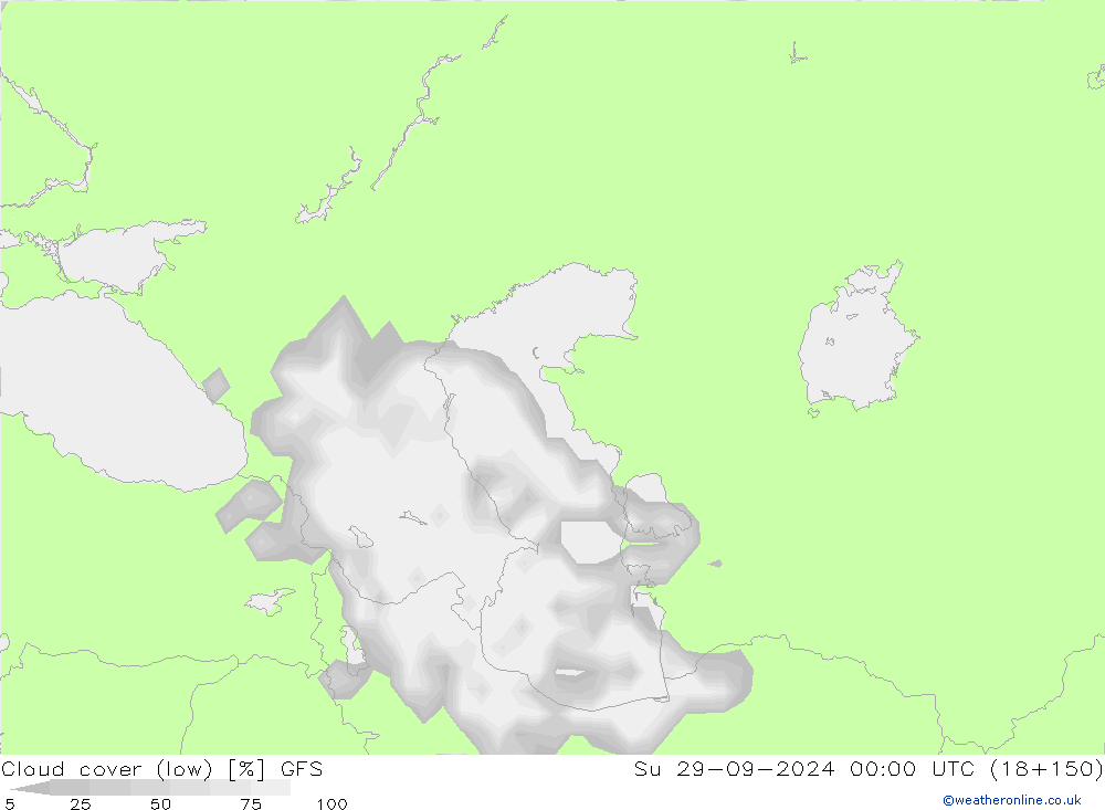 Bulutlar (düşük) GFS Paz 29.09.2024 00 UTC