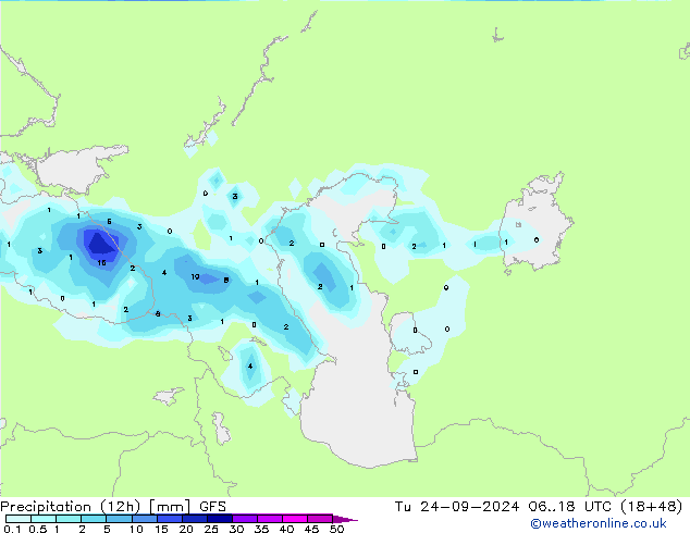 opad (12h) GFS wto. 24.09.2024 18 UTC