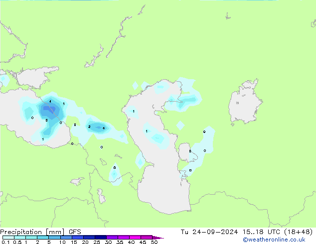 Precipitazione GFS mar 24.09.2024 18 UTC