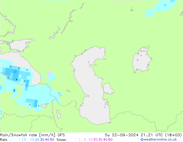 Regen/Schneefallrate GFS So 22.09.2024 21 UTC