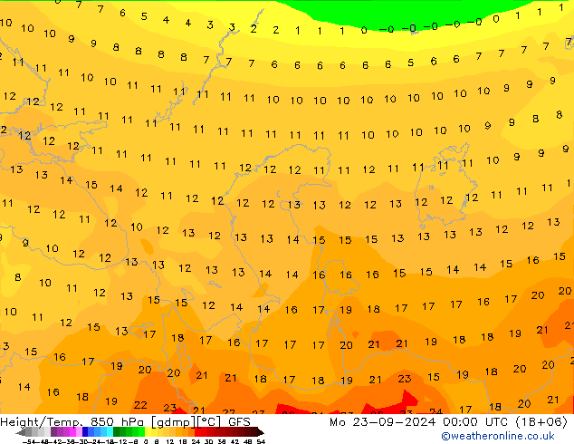 Z500/Regen(+SLP)/Z850 GFS ma 23.09.2024 00 UTC