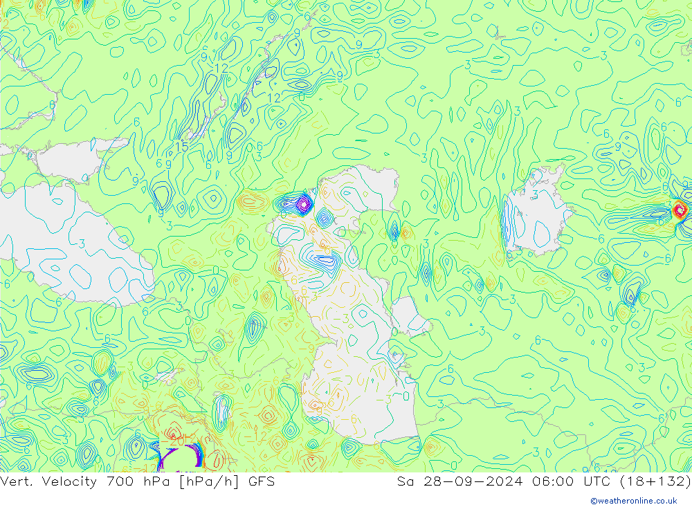 Vert. snelheid 700 hPa GFS za 28.09.2024 06 UTC