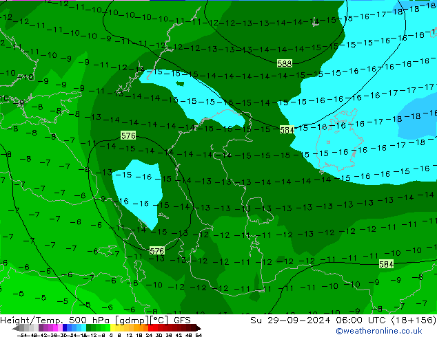 Z500/Rain (+SLP)/Z850 GFS Su 29.09.2024 06 UTC