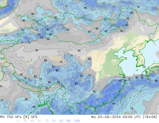 RV 700 hPa GFS ma 23.09.2024 00 UTC