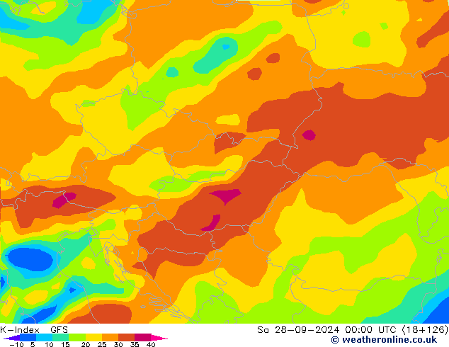 K-Index GFS Sa 28.09.2024 00 UTC