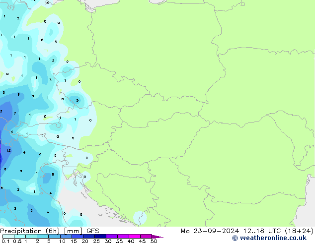 Z500/Rain (+SLP)/Z850 GFS pon. 23.09.2024 18 UTC