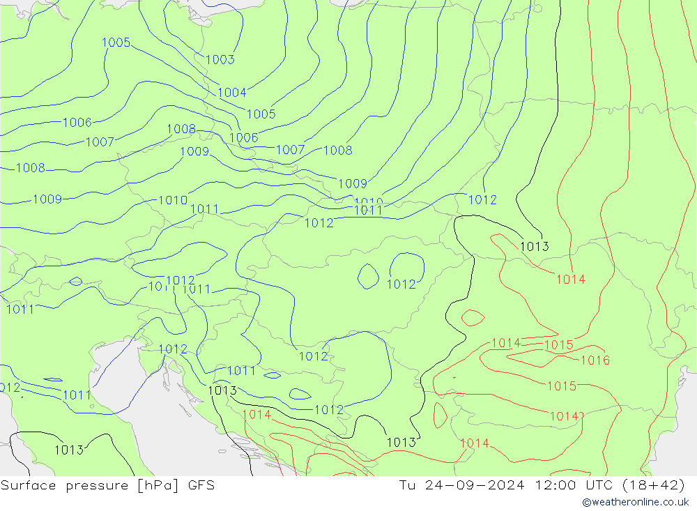 Luchtdruk (Grond) GFS di 24.09.2024 12 UTC