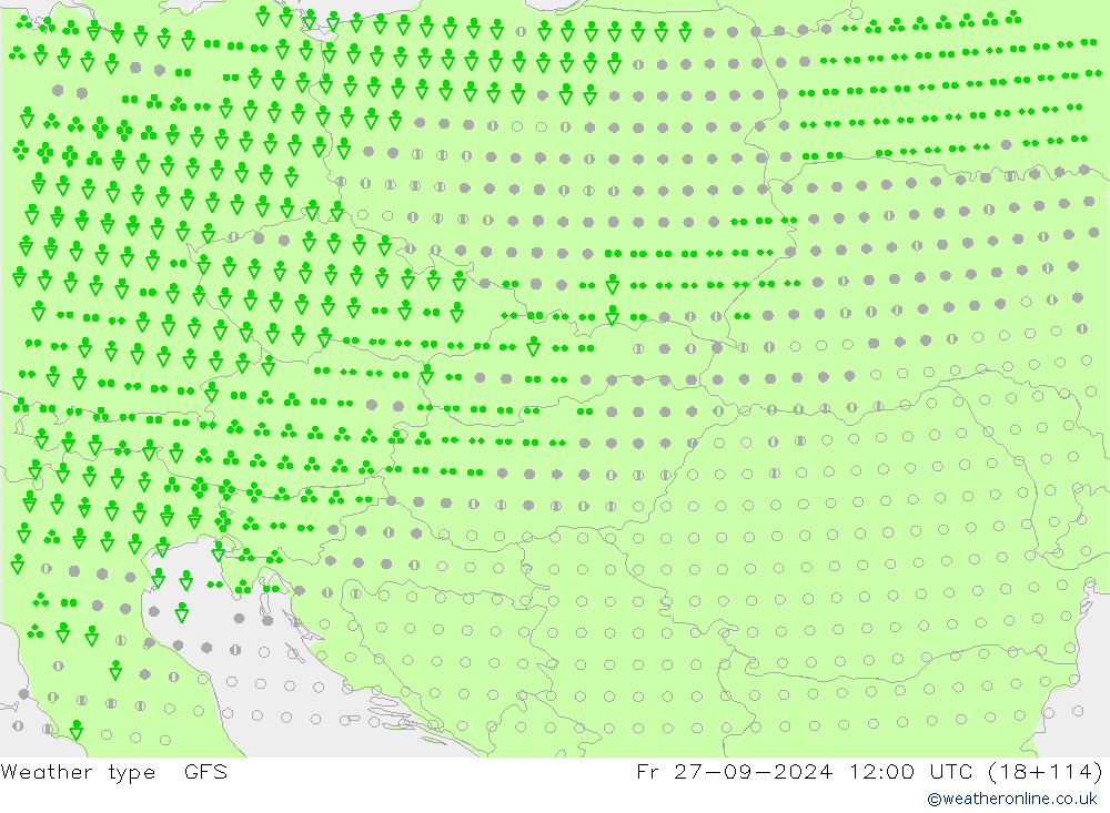 Weather type GFS Pá 27.09.2024 12 UTC