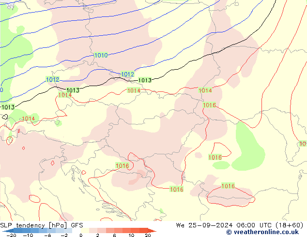 SLP tendency GFS St 25.09.2024 06 UTC