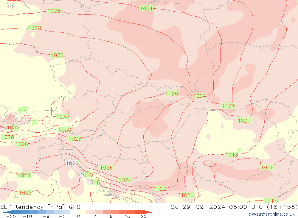 Drucktendenz GFS So 29.09.2024 06 UTC