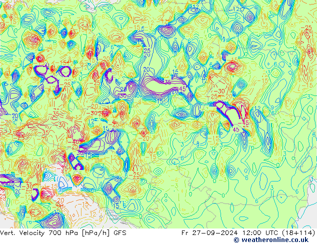 Vert. Velocity 700 hPa GFS Sex 27.09.2024 12 UTC