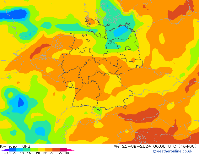 K-Index GFS mer 25.09.2024 06 UTC