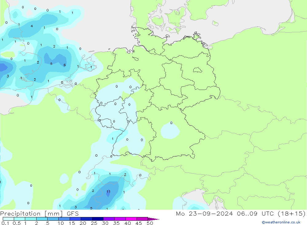 precipitação GFS Seg 23.09.2024 09 UTC