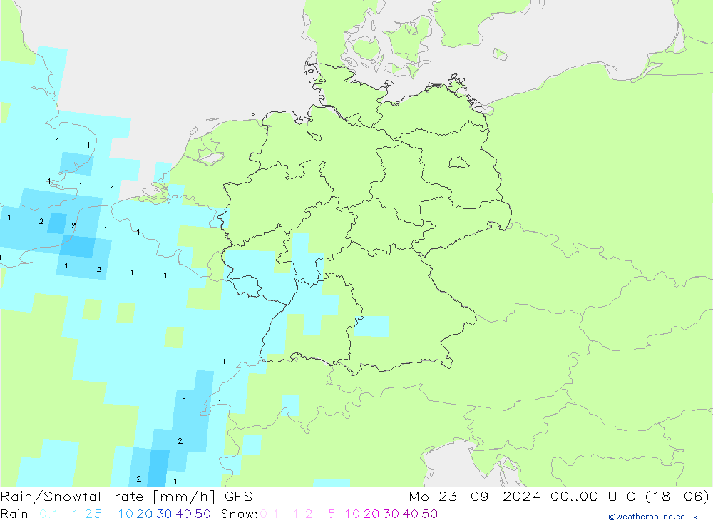 Rain/Snowfall rate GFS September 2024