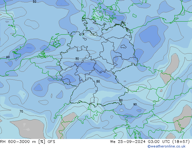 RH 600-3000 m GFS  25.09.2024 03 UTC