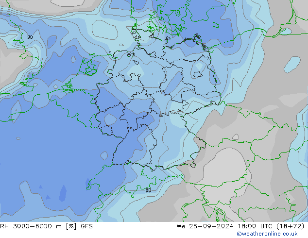 RH 3000-6000 m GFS  25.09.2024 18 UTC