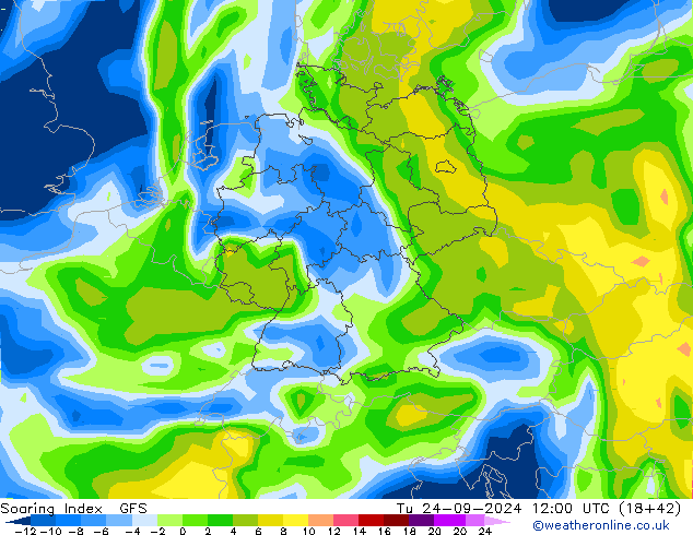 Soaring Index GFS Tu 24.09.2024 12 UTC