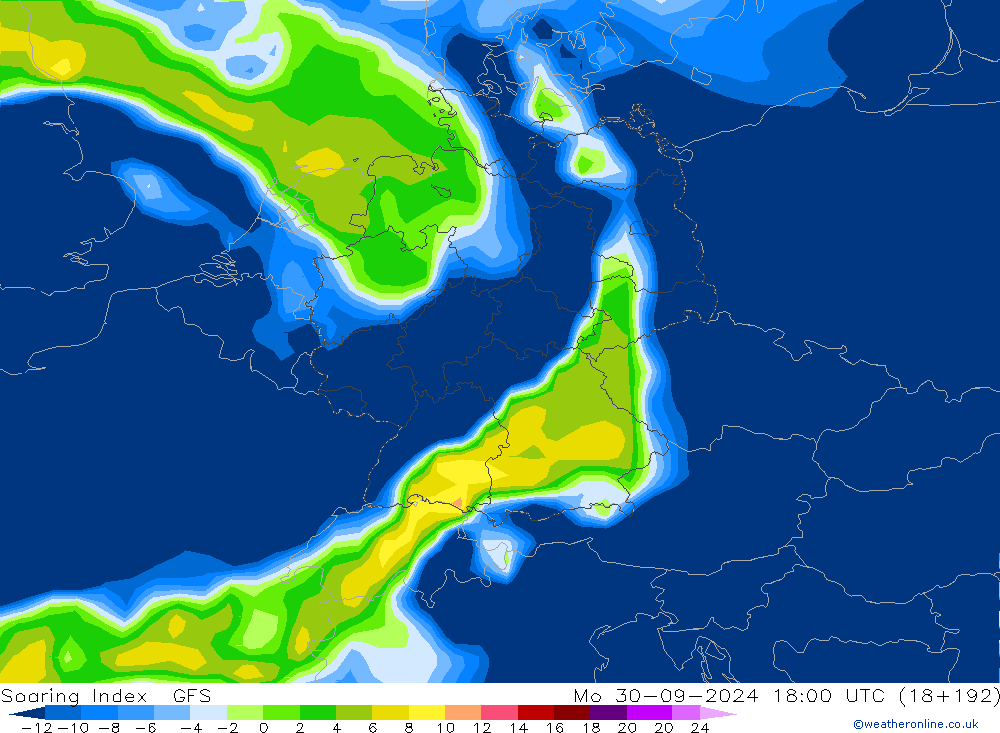 Soaring Index GFS Mo 30.09.2024 18 UTC