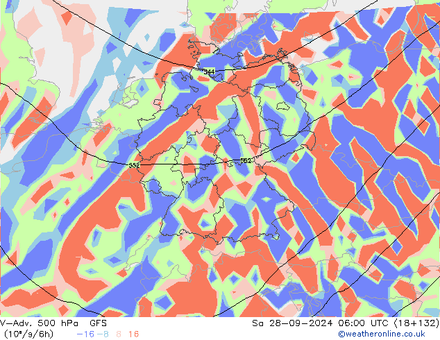 V-Adv. 500 hPa GFS za 28.09.2024 06 UTC