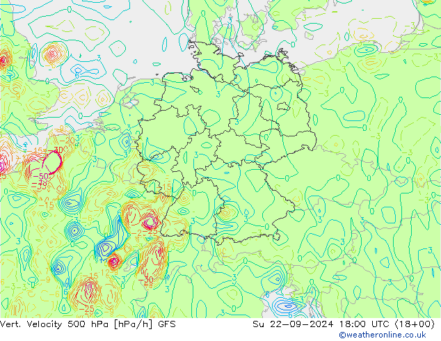 Vert. Velocity 500 hPa GFS septiembre 2024