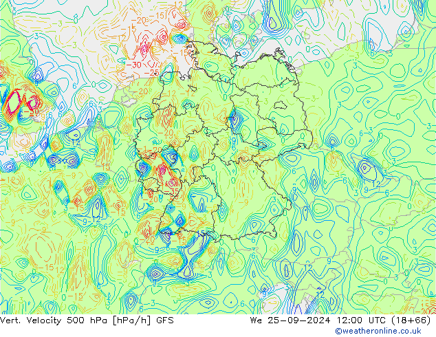 Vert. Velocity 500 hPa GFS Mi 25.09.2024 12 UTC