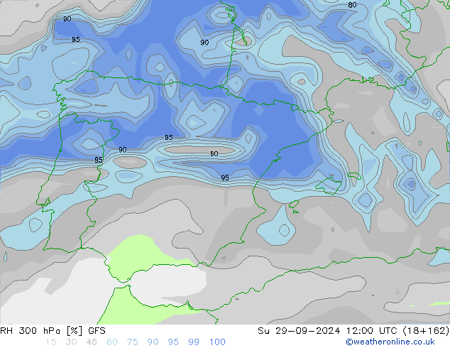 RV 300 hPa GFS zo 29.09.2024 12 UTC