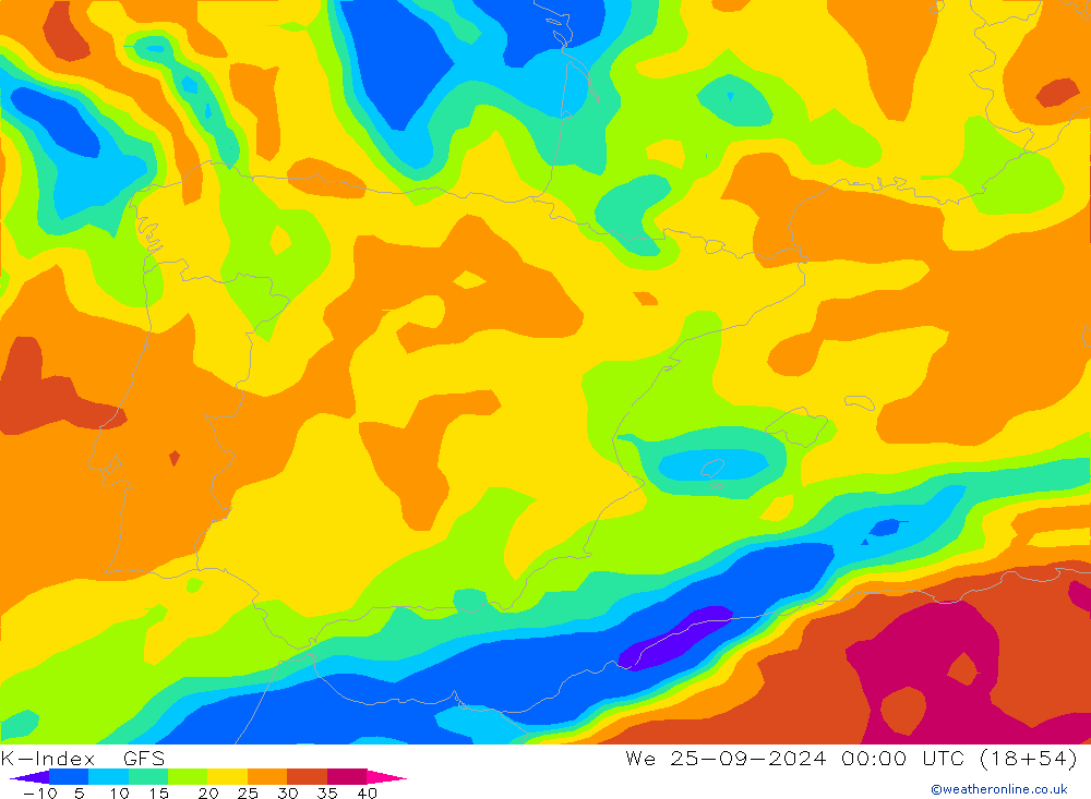 K-Index GFS  25.09.2024 00 UTC