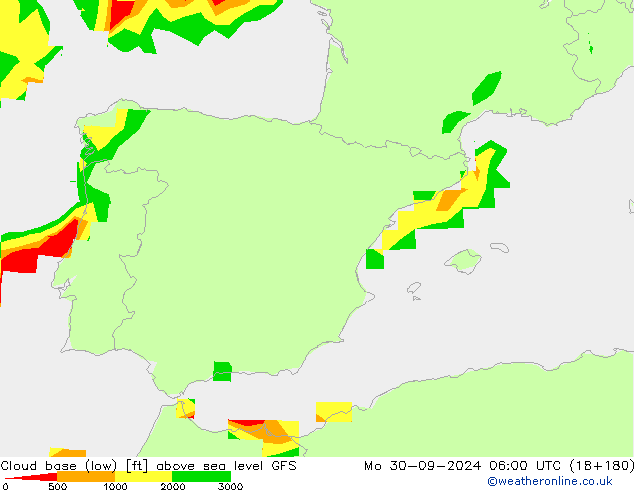 Cloud base (low) GFS  30.09.2024 06 UTC