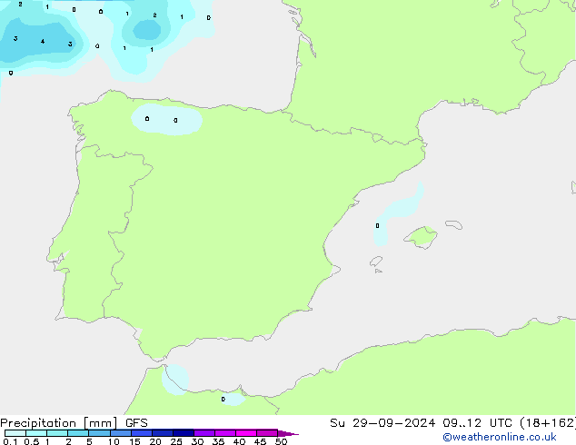 Yağış GFS Paz 29.09.2024 12 UTC