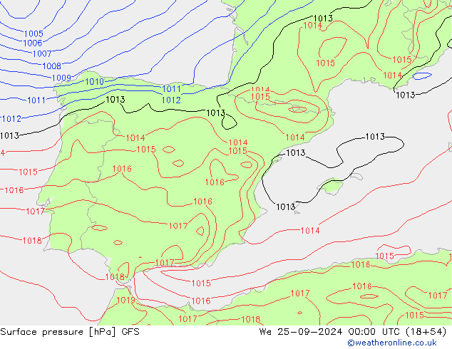 GFS: mié 25.09.2024 00 UTC