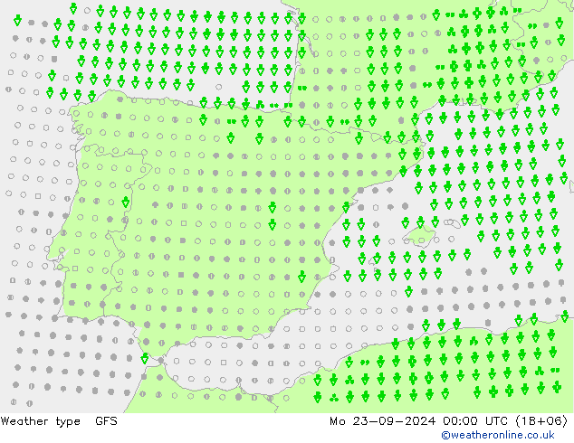 Weather type GFS Mo 23.09.2024 00 UTC